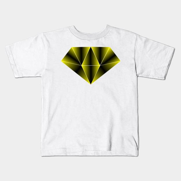 Golden geometric diamond Kids T-Shirt by SAMUEL FORMAS